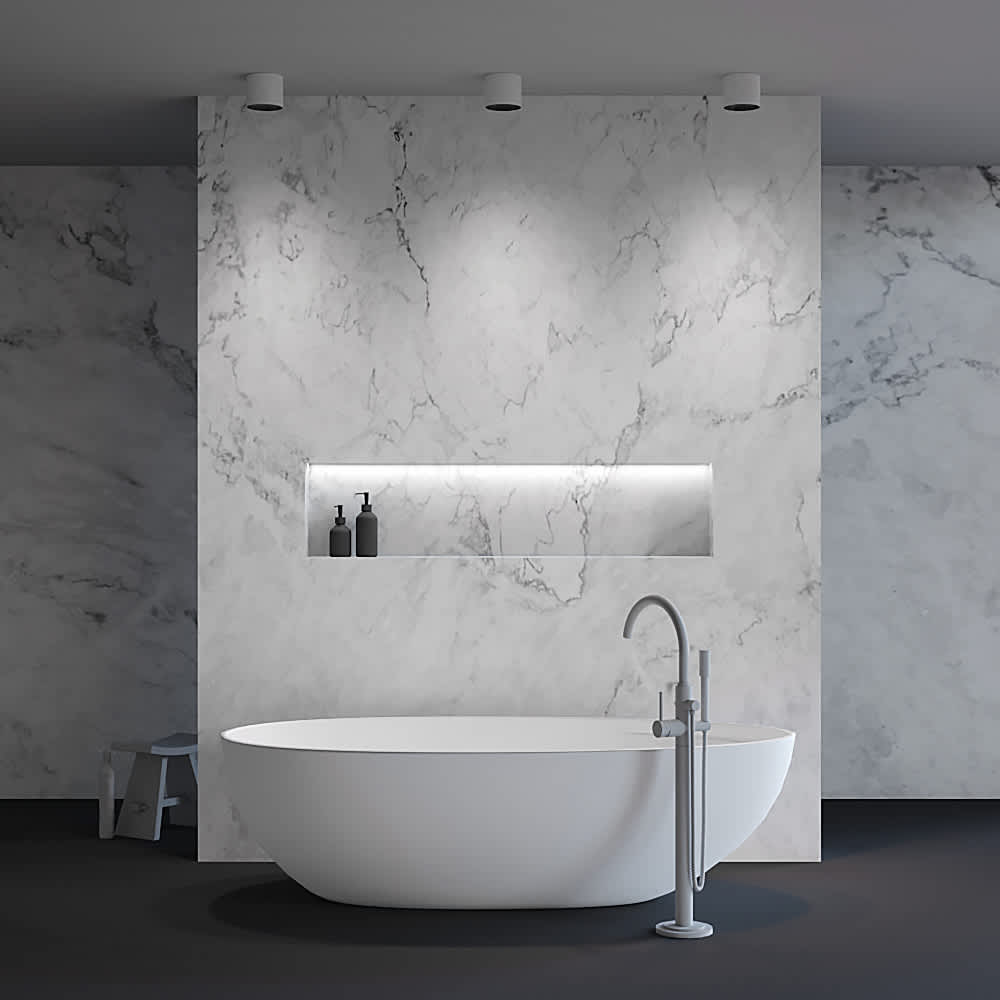 LED луна за таван Maytoni Alfa C064CL-01-25W3K-D-RD-WB, интериорно приложение на белия модел от серия Alfa