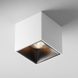 LED луна за таван Maytoni Alfa C065CL-L12W3K, бяла с черен рефлектор, общ изглед на луната за таван