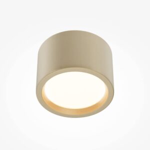 LED луна Maytoni Hydra C090CL-10W3K-MG, матово злато, близък продуктов изглед на тялото и дифузера