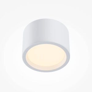 LED луна Maytoni Hydra C090CL-10W3K-W, бяла, близък продуктов изглед на тялото и дифузера