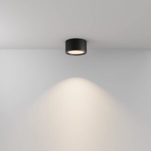 LED луна Maytoni Hydra C090CL-15W3K-B, черна, пример за светлинното разпределение върху стена