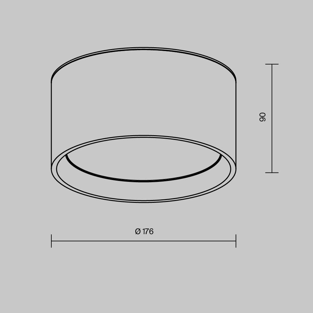 LED луна Maytoni Hydra C090CL-15W3K-W, бяла, схема с размери