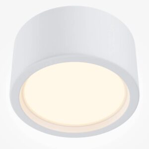 LED луна Maytoni Hydra C090CL-15W3K-W, бяла, близък продуктов изглед на тялото и дифузера