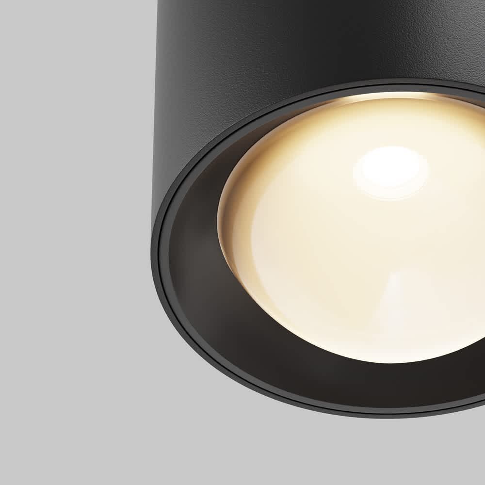 Черна LED луна Maytoni Lens C217CL-15W3K-B, детайл на оптичната леща