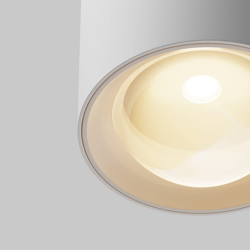 Бяла LED луна Maytoni Lens C217CL-15W3K-W, детайл на оптичната леща
