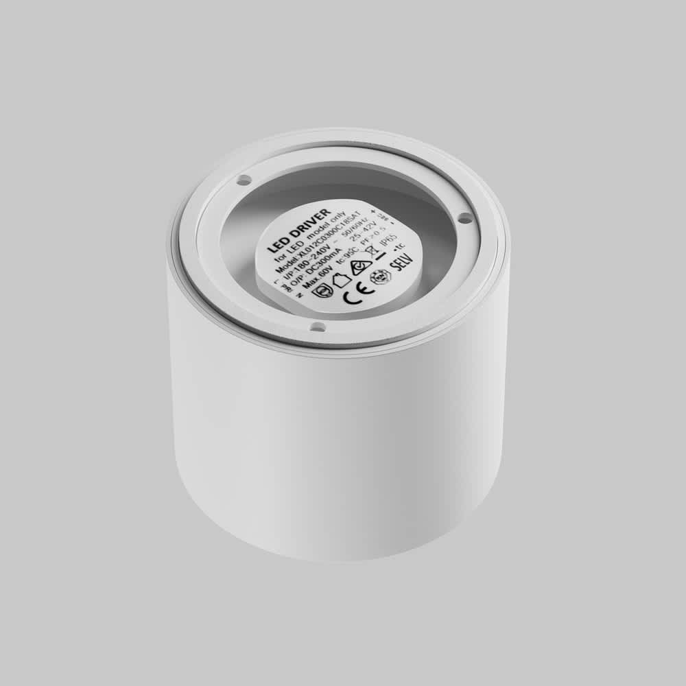 Бяла LED луна Maytoni Lens C217CL-15W3K-W, монтажна основа и задна част