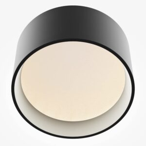 LED луна Maytoni Vega C089CL-12W3K-B, черна, близък продуктов изглед на тялото и дифузера