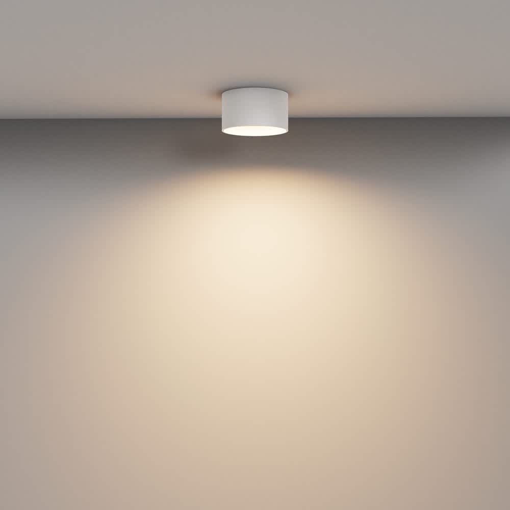 LED луна Maytoni Vega C089CL-12W3K-W, бяла, пример за светлинното разпределение върху стена