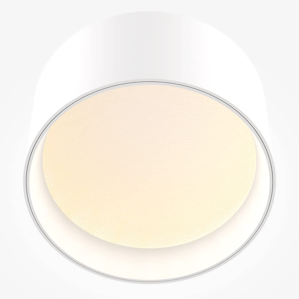 LED луна Maytoni Vega C089CL-12W3K-W, бяла, близък продуктов изглед на тялото и дифузера