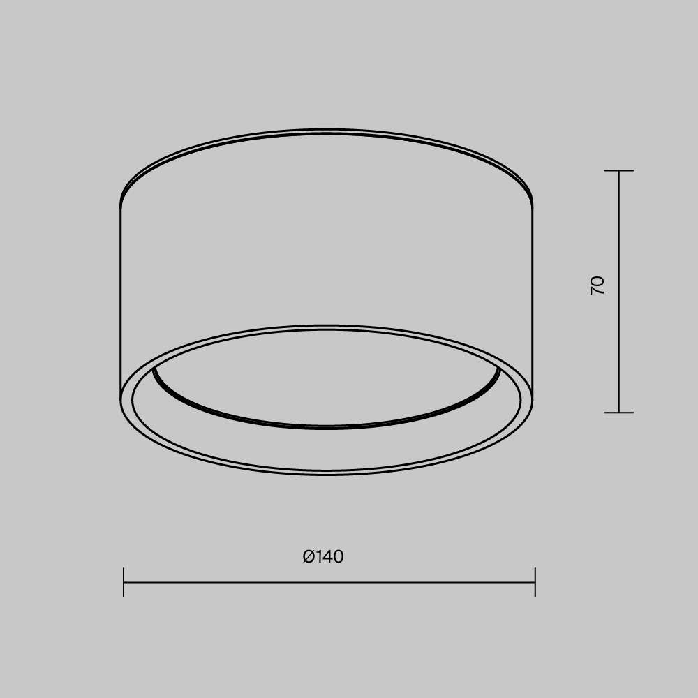 LED луна Maytoni Vega C089CL-15W3K-W, бяла, схема с размери