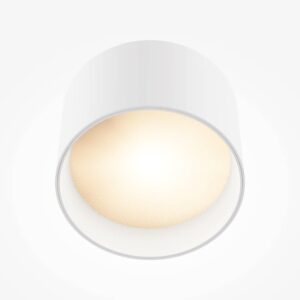 LED луна Maytoni Vega C089CL-8W3K-W, бяла, близък продуктов изглед на тялото и дифузера
