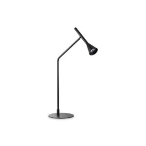 Черна настолна лампа Ideal Lux Diesis TL 283333 с кръгла основа и наклонена светеща глава