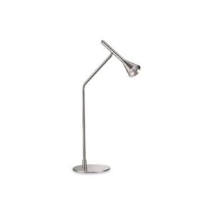 Настолна лампа Ideal Lux Diesis TL 291093 в цвят никел с кръгла основа и наклонена светеща глава