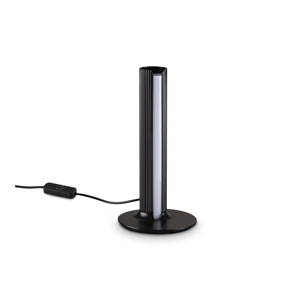 LED настолна лампа Ideal Lux Dorica TL1 366081 8W 3000K 25,5 см черна - изглед на продукта на бял фон