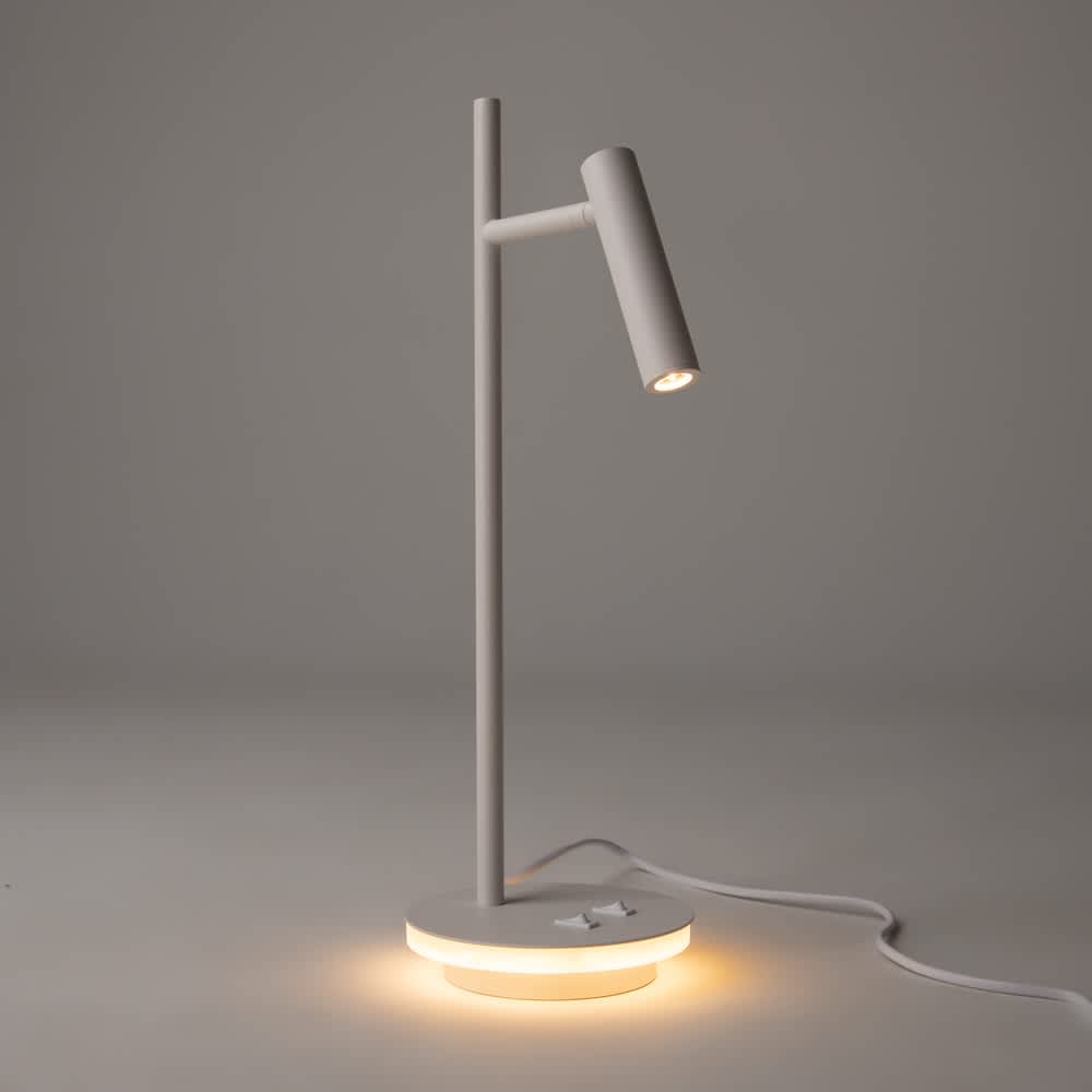 Maytoni Estudo Z010TL-L8W3K - бяла LED настолна лампа с осветена основа