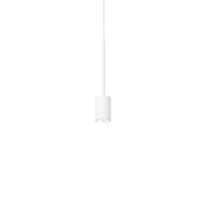 Бял LED пендел Ideal Lux Archimede SP Cilindro 310589 с цилиндрична алуминиева глава и тънко окачване