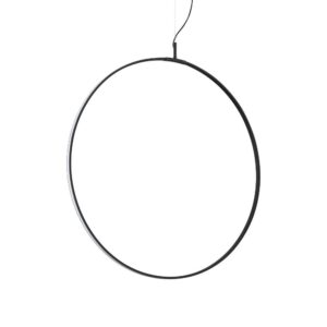 LED пендел за хол Ideal Lux Circus SP D74 291406 с черна кръгла рамка и вертикално окачване