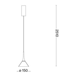 Cocktail LED SP 353623 - схема с размери Официална схема с размерите в милиметри на Ideal Lux Cocktail LED SP 353623