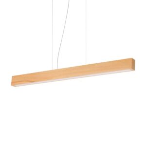 Линеен пендел Ideal Lux Craft SP 284460 с дървен корпус и опален дифузер отдолу