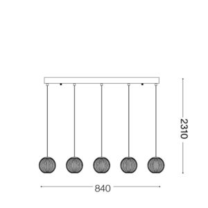 Схема с размери на Ideal Lux Diamond SP5 343471