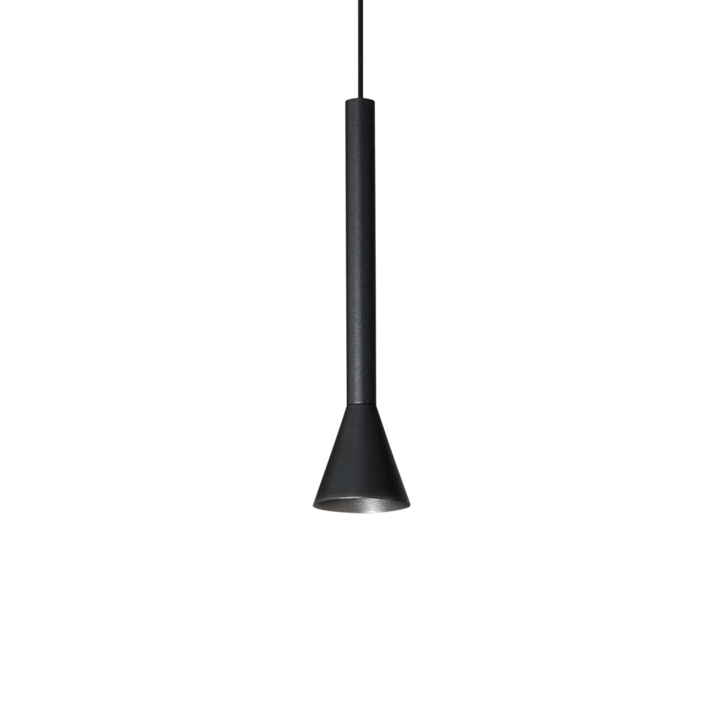 LED пендел Ideal Lux Diesis SP 279770 в цвят черен с издължен метален абажур и разширен долен край