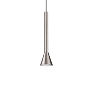 LED пендел Ideal Lux Diesis SP 285122 в цвят никел с издължен метален абажур и разширен долен край