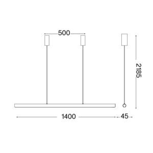 Схема с размерите в милиметри на Ideal Lux Dorica SP1 D45 366401