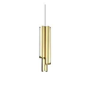 LED пендел Ideal Lux Dorica SP3 D90 366494 27W 3000K Ø9,5 см в цвят месинг - изглед на продукта на бял фон