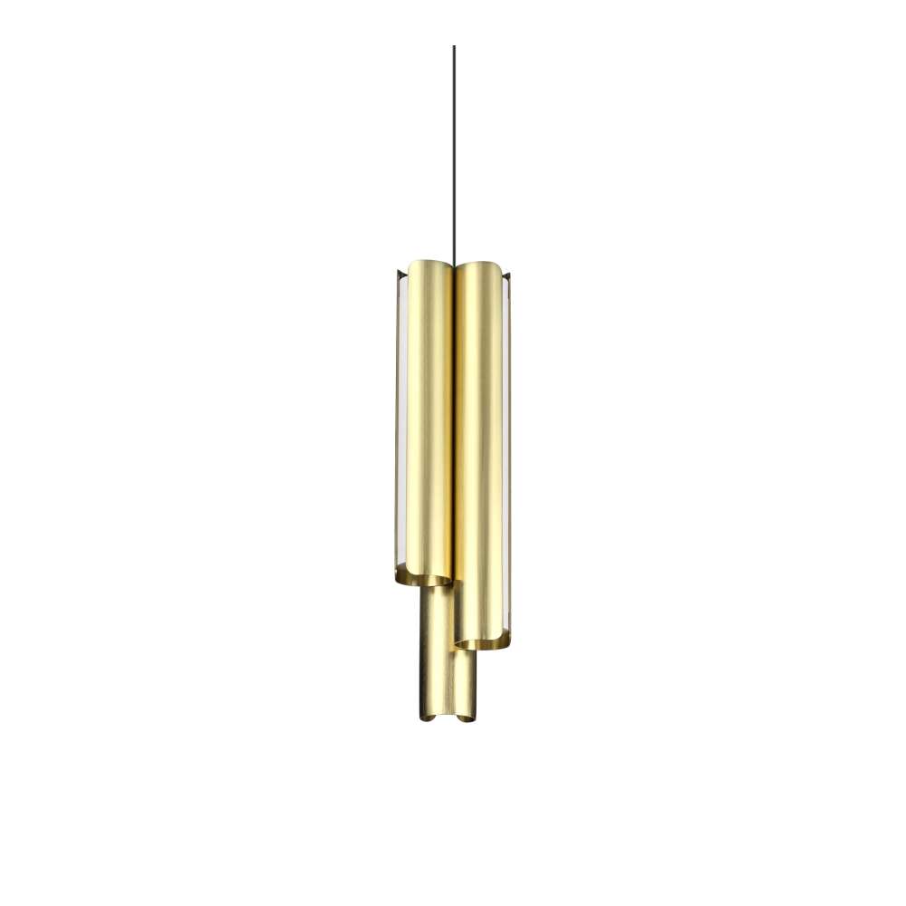 LED пендел Ideal Lux Dorica SP3 D90 366494 27W 3000K Ø9,5 см в цвят месинг - изглед на продукта на бял фон