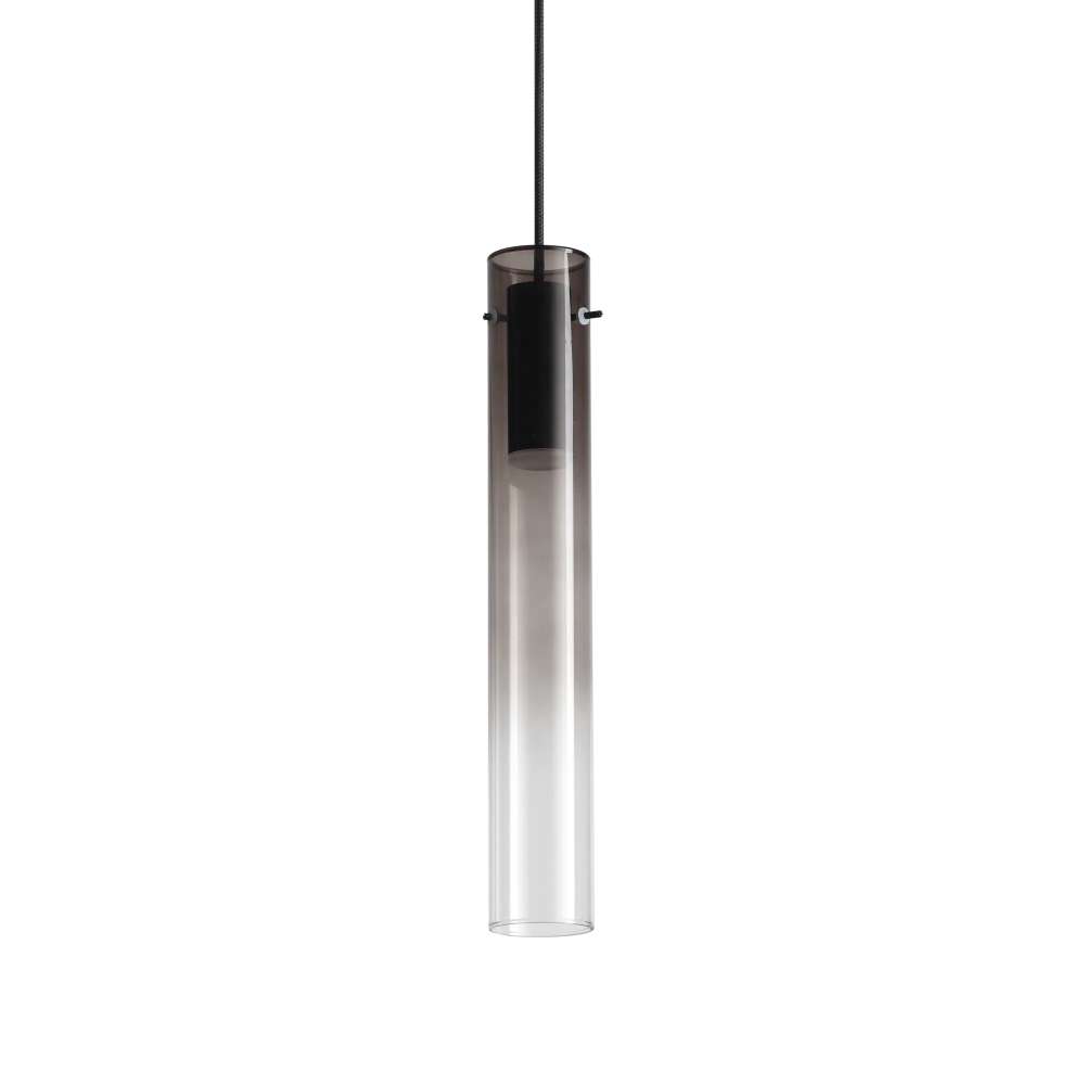 LED пендел Ideal Lux Flam SP 345512 с цилиндричен дифузер от опушено стъкло с преливане към прозрачно