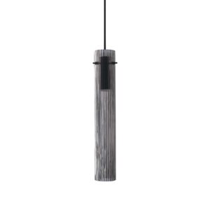 LED пендел Ideal Lux Flam SP 353883 с цилиндричен дифузер от оребрено опушено стъкло
