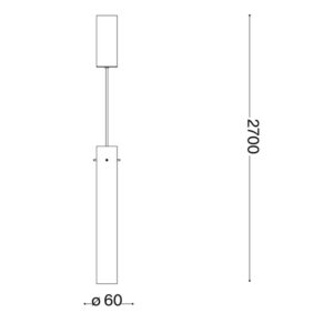 Схема с размери на пендел Ideal Lux Flam SP 353890
