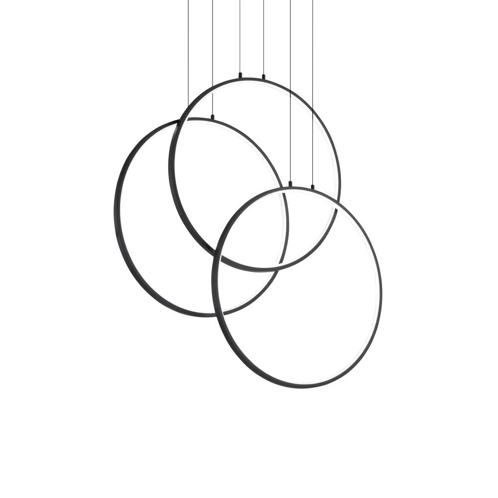 Пендел Ideal Lux Frame SP Cerchio 269337 - черна метална рамка с опални дифузери