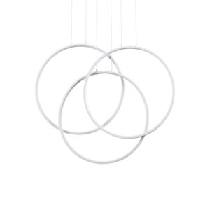 Пендел Ideal Lux Frame SP Cerchio 269351 - бяла метална рамка с опални дифузери