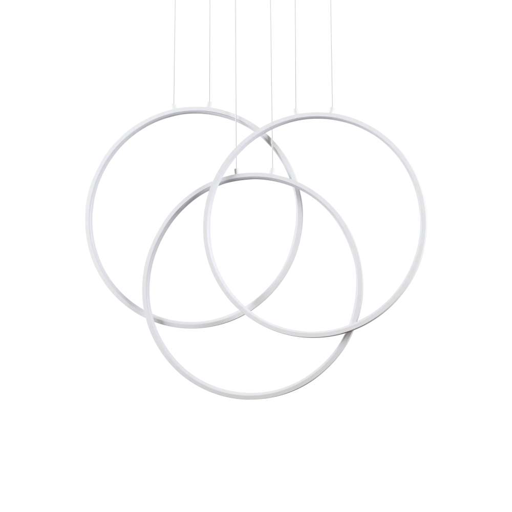 Пендел Ideal Lux Frame SP Cerchio 269351 - бяла метална рамка с опални дифузери