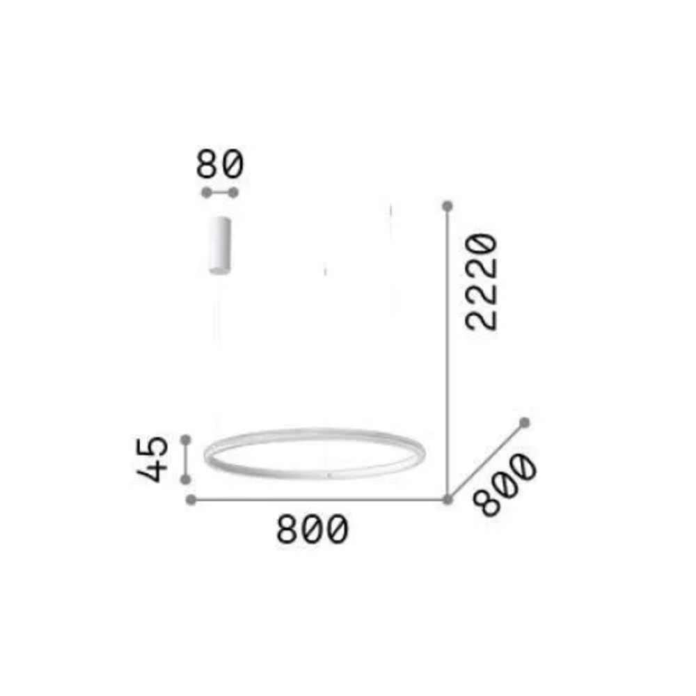 Схема с размери на LED пендел Ideal Lux Miracle SP D80 325835