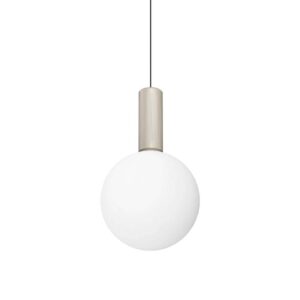 Ideal Lux Odeon SP1 D20 349206 с бяла стъклена сфера Ø20 см и черен кабел