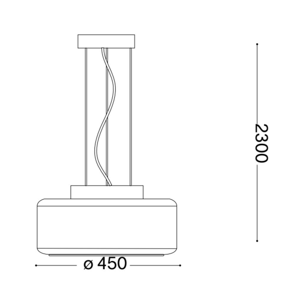 Официална схема с размерите в милиметри на Ideal Lux Topico SP D45 333045