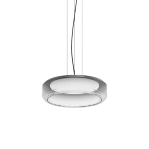 LED пендел Ideal Lux Topico SP D45 333045 с двоен стъклен дифузер Ø45 см и черна розетка