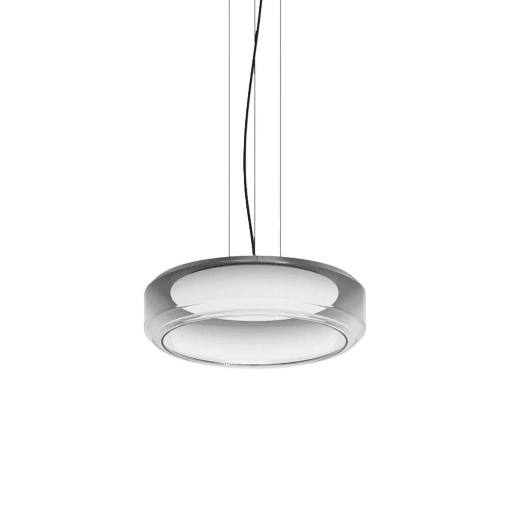 LED пендел Ideal Lux Topico SP D45 333045 с двоен стъклен дифузер Ø45 см и черна розетка