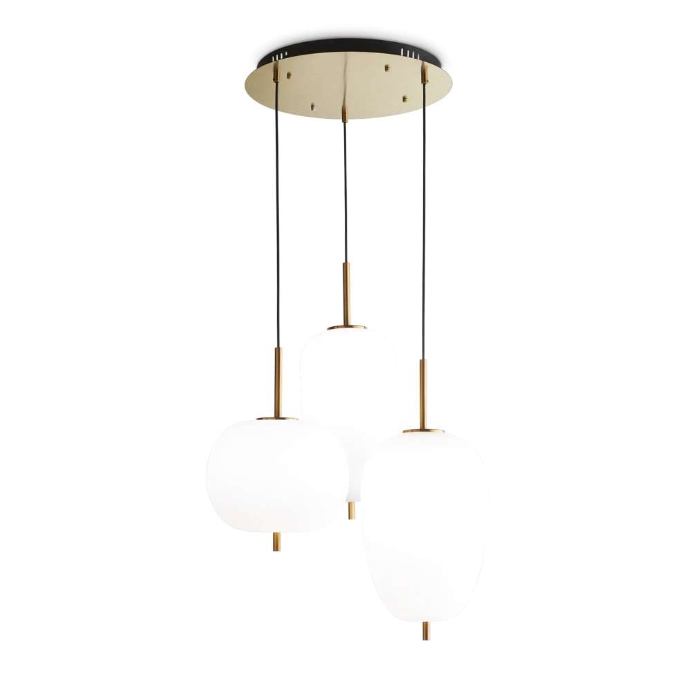 LED пендел Ideal Lux Umile SP3 224541 56W 3000K Ø63 см бял със златисти елементи - основен изглед