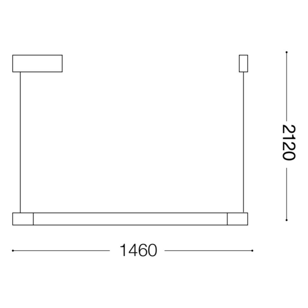 Схема с размери на LED пендел Ideal Lux Yoko SP 258928