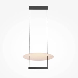 LED пендел Maytoni Ambience MOD280PL-L23B3K1 с бял кръгъл метален абажур и черен линеен светлинен модул