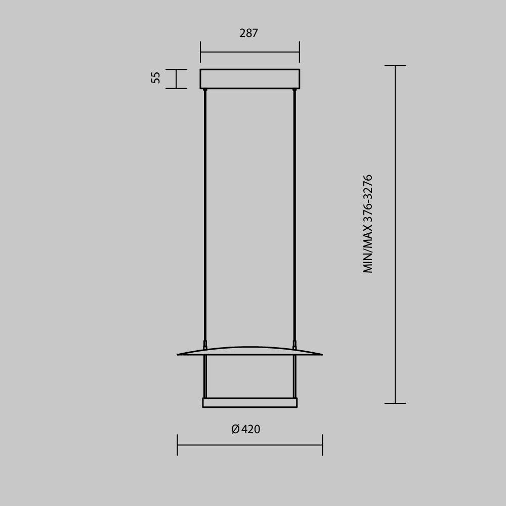 Размерна схема на Maytoni Ambience MOD280PL-L23B3K1 с диаметър 420 мм