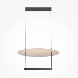 LED пендел Maytoni Ambience MOD280PL-L30B3K1 с бял кръгъл метален абажур и черен линеен светлинен модул