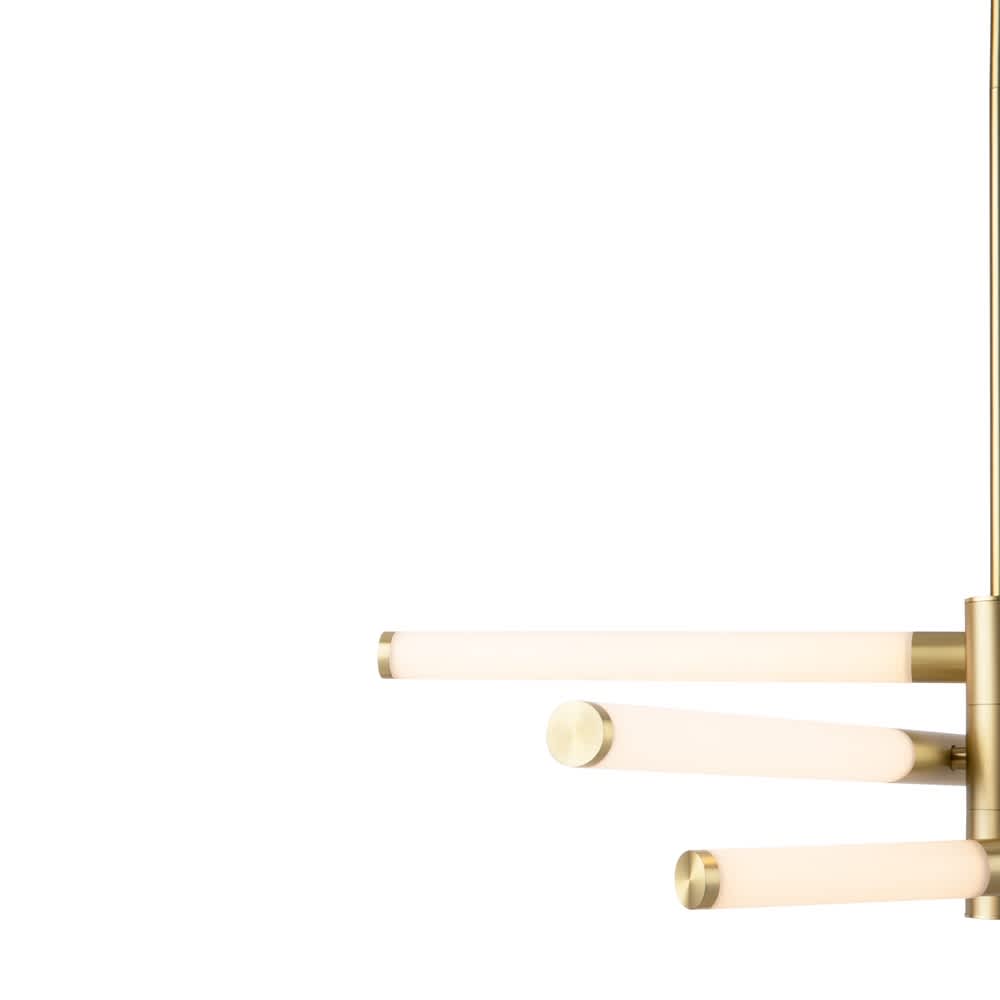Белите светлинни тръби и златистите съединения на Maytoni Axis MOD106PL-L28G3K