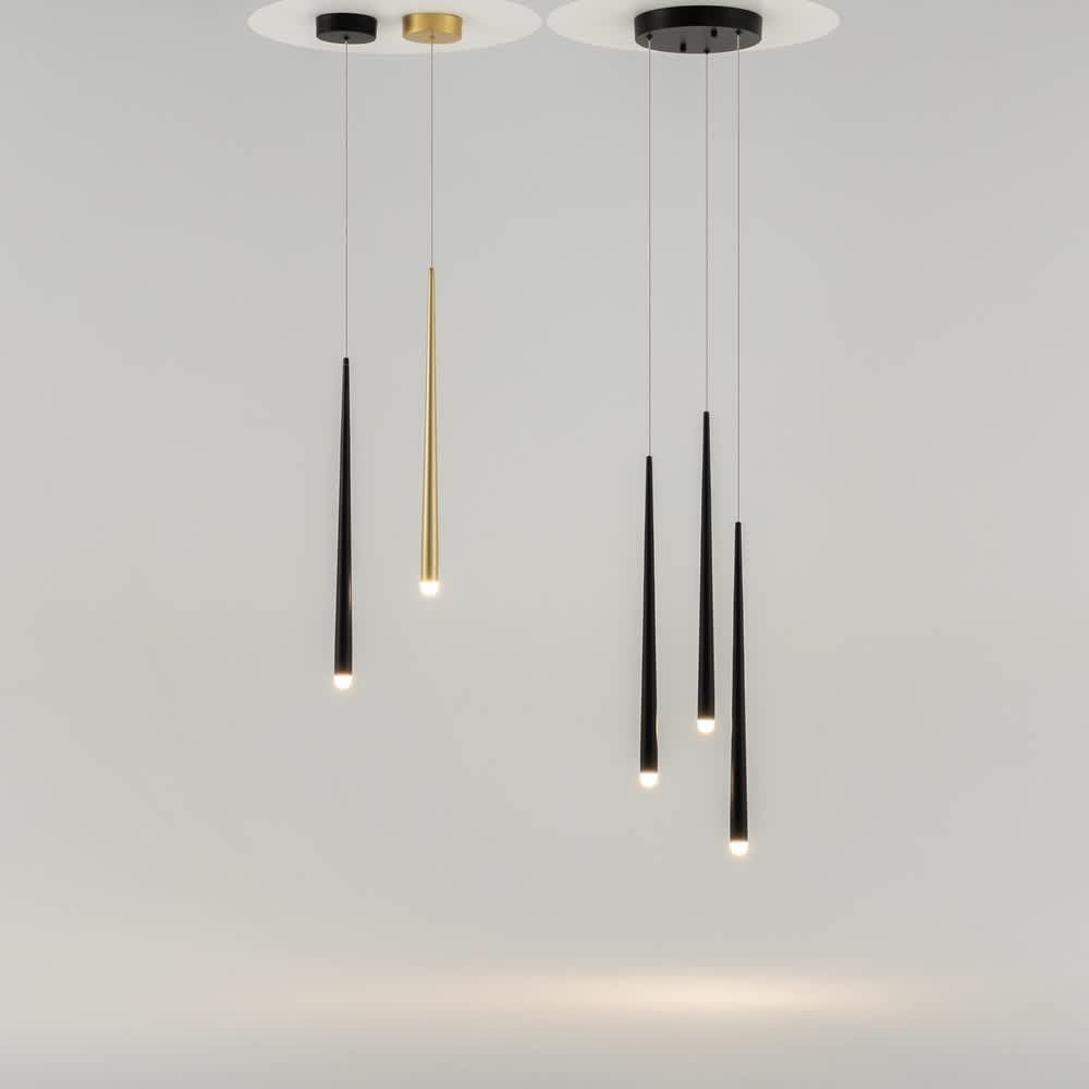 Maytoni Cascade MOD132PL-L18BK - черният пендел с три тръби заедно с варианти от серията