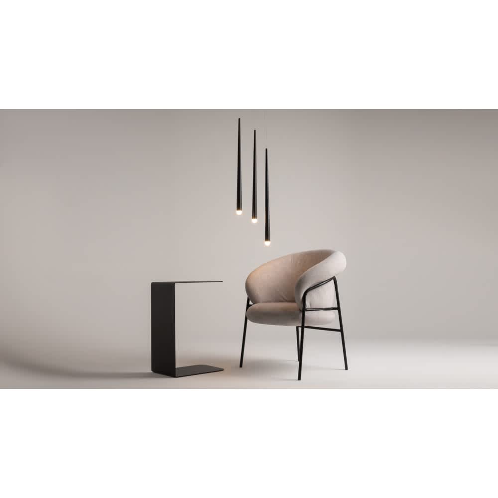 Maytoni Cascade MOD132PL-L18BK - черният пендел с три тръби до кресло