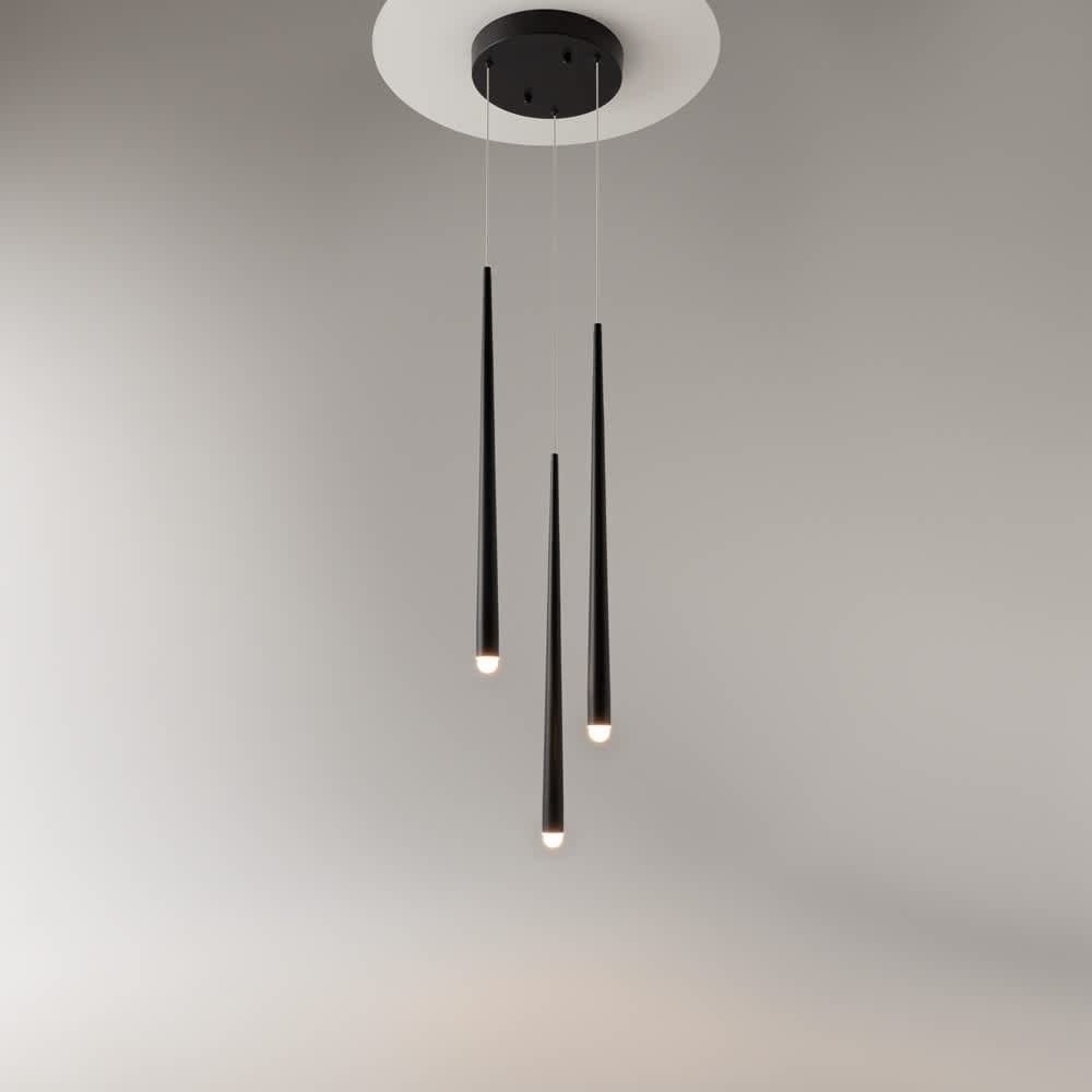 Maytoni Cascade MOD132PL-L18BK - черен пендел с три светлинни тръби