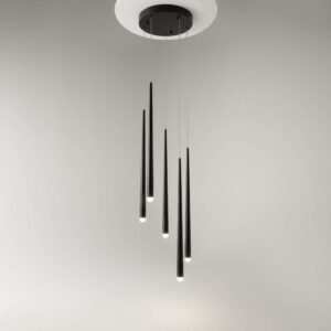 Maytoni Cascade MOD132PL-L30BK - черен пендел с пет светещи тръби